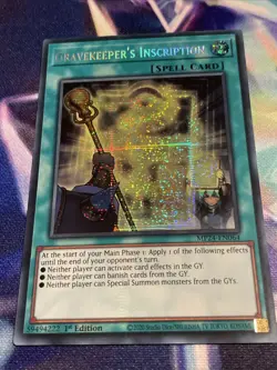 Yu-Gi-Oh! TCG Gravekeeper’s Inscription MP24-EN064 Prismatic Secret Rare NM/M - Image 2