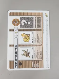 Youngster Jeffrey 2003 Pokemon Game Boy Advance Battle E Reader Card - Image 2