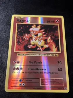 2016 Evolutions Set Pokemon Card 020 Magmar Reverse Foil LP - Image 1
