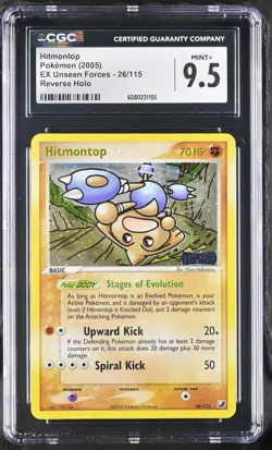 CGC 9.5 Hitmontop EX Unseen Forces 26/115 Reverse Holo Stamped Pokemon Card - Image 1