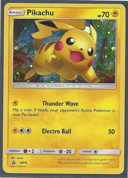 Pokemon PIKACHU HOLO PROMO Card SM76+PIKACHU PIN - SHINING LEGENDS- MINT - Image 2