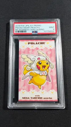 Pokemon Japanese Mega Audino Poncho Pikachu PSA 9 MINT Business Card - Image 1