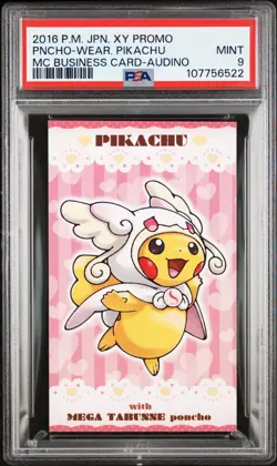 Pokemon Japanese Mega Audino Poncho Pikachu PSA 9 MINT Business Card - Image 3