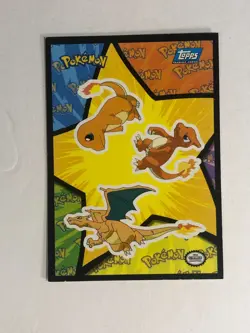 Pokemon Card Blue Topps Label Charmander Charmeleon Charizard Puzzle Card LP.C - Image 1