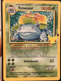 Pokemon TCG Venusaur Holo Rare Card 15/102 Base Set 1999 Unlimited - Image 2
