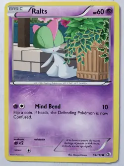 Ralts 59/113 LP / VLP - Legendary Treasures Pokemon Card - Naoyo Kimura Art - Image 1