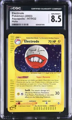 (PSA) CGC 8.5 Electrode #H7 Aquapolis Holo Rare Pokemon Card Nm-Mint+ - Image 1