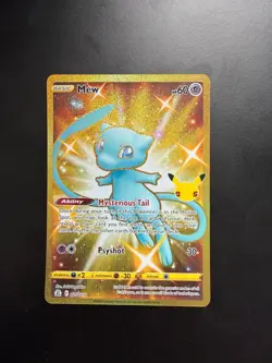 Pokemon Mew Holo Rare TCG Gold Card Celebrations 25th Anniversary 025/025 NM - Image 1