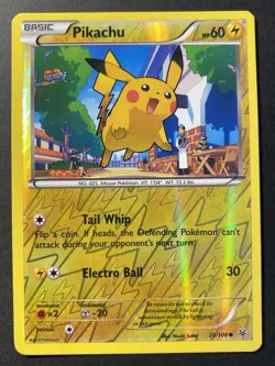 Pikachu 020/108 Reverse Holo Roaring Skies Pokemon TCG Card - LP - Image 2
