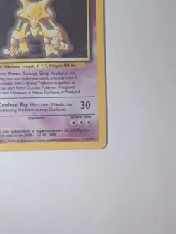 Alakazam 1/102 Base Set Holo Rare Unlimited Pokemon TCG Card LP Condition - Image 3