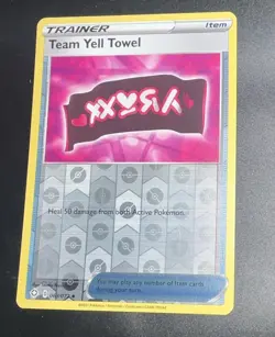 Team Yell Towel 63/72 Shining Fates Reverse Holo Uncommon Pokemon Card 063/072 - Image 1
