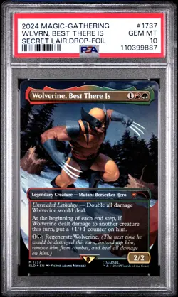 2024 MTG SECRET LAIR DROP FOIL #1737 WOLVERINE, BEST THERE IS PSA 10 - Image 1