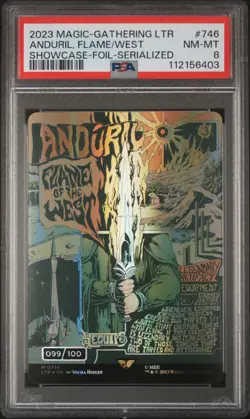 2023 MTG TALES OF MIDDLE-EARTH #746 ANDURIL, FLAME OF THE WEST 99/100 PSA 8 - Image 1