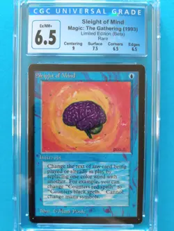 BETA 💧🧠 Sleight of Mind 🧠💧 Vintage 1993 MTG | Ex/NM+ CGC 6.5 - Image 1