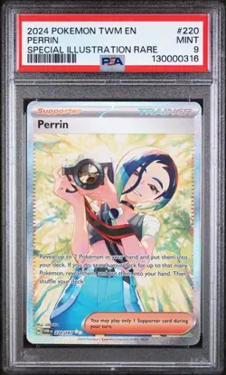 2024 POKEMON EN-TWILIGHT MASQUERADE #220 PERRIN SIR PSA 9 - Image 1
