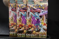 3 PACK KOREAN POKEMON TCG WILD FORCE TEMPORAL FORCES SEALED - Image 1