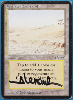 Elephant Graveyard Arabian Nights HP/DAMAGED SIGNED (Reserved List Card) 506285 - Image 1