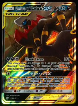 Umbreon & Darkrai GX Tag Team #125 NM-M Pokemon Card - Image 1