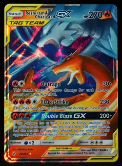 Reshiram & Charizard GX Tag Team #20 Mint Pokemon Card - Image 1