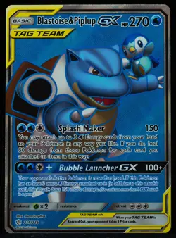 Blastoise & Piplup GX Tag Team #214 NM-M Pokemon Card - Image 1