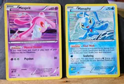 Lot of 2 Plasma Holo Cards Manaphy & Mesprit LP Condition Pokemon - Image 1