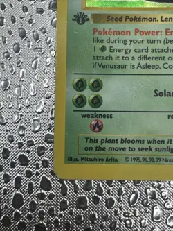 Venusaur Base Set Shadowless First Edition 15/102 Pokemon Card - Image 5