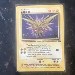 Zapdos 30/62 Fossil *Unlimited* *Rare* Pokemon Card TCG Non Holo LP Vintage - Image 1