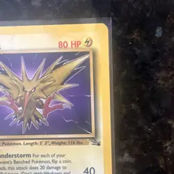 Zapdos 30/62 Fossil *Unlimited* *Rare* Pokemon Card TCG Non Holo LP Vintage - Image 4