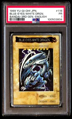 PSA 1 Blue-Eyes White Dragon 116 Bandai 3rd Generation 1998 English Card Graded - Image 1