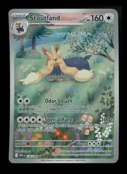 Stoutland 156/086 White Flare 2025 IR Holo Rare Pokemon Card TCG - Image 1