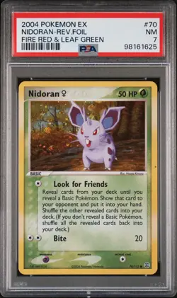 Pokemon Card Reverse Holo Nidoran 70/112 PSA 7 NM ex Fire Red Leaf Green - Image 3
