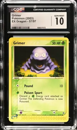 CGC 10 GEM MINT Grimer 57/97 EX Dragon Vintage 20003 Pokemon Card - Image 1