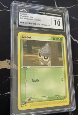 Pokemon 2003 (POP 14) CGC 10 GEM MINT Pokemon Card Seedot EX Sandstorm - 77/100 - Image 1