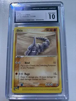 CGC 10 GEM MINT Pokemon 2003 Onix Ex Sandstorm E Reader 71/100 Card - Image 1