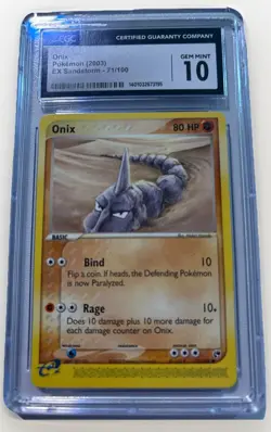CGC 10 GEM MINT Pokemon 2003 Onix Ex Sandstorm E Reader 71/100 Card - Image 2
