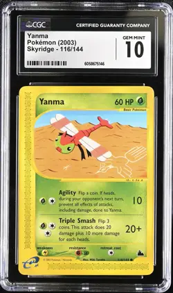 CGC 10 GEM MINT Yanma 2003 Skyridge 116/144 Pokemon Card - Image 1