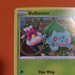 Bulbasaur COSMOS HOLO Black Star Pormo card SWSH231 SWSH 2022 Pokemon LP - Image 2