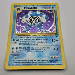 Poliwrath 15/130 Lightly Played Holo Rare Base Set 2 2000 Pokemon WOTC Card - Image 3