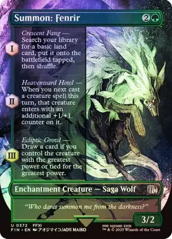 Summon: Fenrir Foil Borderless Final Fantasy NM MTG - Image 1