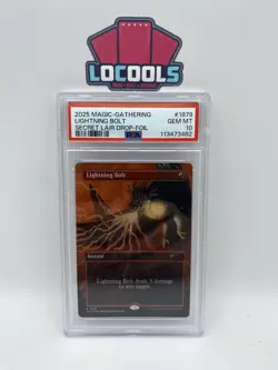 2025 Magic The Gathering Secret Lair Drop Lightning Bolt Foil #1879 Psa 10 - Image 1