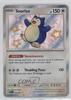 Shiny Rare - Snorlax Pokemon Scarlet & Violet Paldean Fates PAF #202 - Image 1