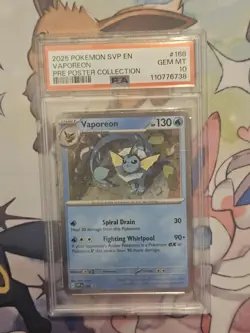 2025 POKEMON SVP EN-SV BLACK STAR PROMO #168 VAPOREON PSA 10 - Image 1