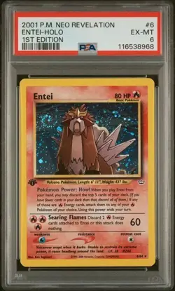2001 Pokemon Neo Revelation 1st Edition Entei Holo #6/64 PSA 6 - Image 2