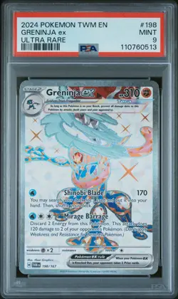 2024 POKEMON TWM EN-TWILIGHT MASQUERADE ULTRA RARE #198 GRENINJA EX PSA 9 - Image 1