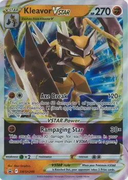 KLEAVOR VSTAR SWSH249 SWORD & SHIELD POKEMON (ULTRA RARE PROMO, NM) - Image 1