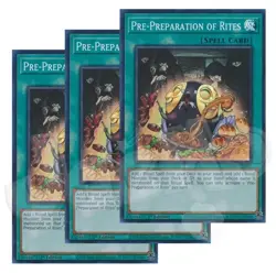 Yugioh - Pre-Preparation of Rites x 3 - 1st Edition Super Rare NM - Free Holo - Image 1