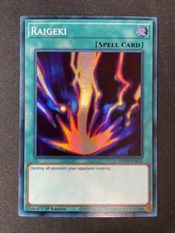 Yu-Gi-Oh TCG #SDCH-EN021 Raigeki 1st Edition Super Rare NM - Image 1