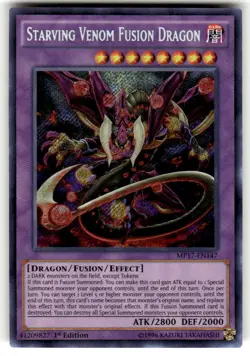 Yugioh Starving Venom Fusion Dragon Secret Rare MP17-EN147 1st Near Mint - Image 1