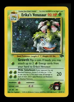 #2 Erika's Venusaur 4/132 Gym Challenge 2000 Holo Rare SWIRL WOTC Pokemon Card - Image 1