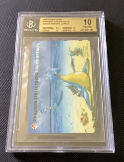 1998 Japanese Pokemon Centre Grand Opening Tokyo Phone Card LAPRAS - BGS 10 - Image 1